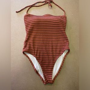 TARGET Kona Sol striped strapless one piece - size XL